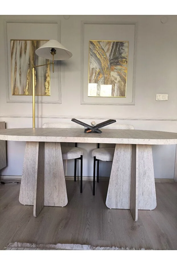 Traverten Yemek Masası Mutfak Masası Ofis Masası